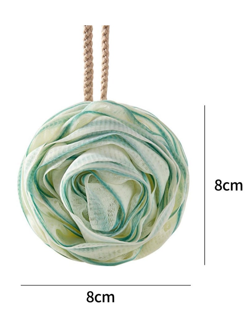 ECVV Large Bath Sponge Pouf Loofahs 4 Packs 70g/Pcs Rose Friendly Exfoliating Mesh Brush Shower Ball Exfoliate, Body Scrubber, Cleanse, Soothe Skin Bathroom Accessories Men Women Wash Cleaning Wine Red/Dark Geen/Light Pink/Light Green - Image 5