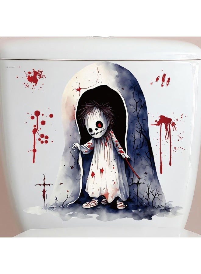 ECVV ECVV Halloween Horror Toilet Sticker PVC Ghost Sticker for Halloween Party Washroom Sticker Halloween Horror Decal Home Decorations Wall Sticker Multicolor - Image 1