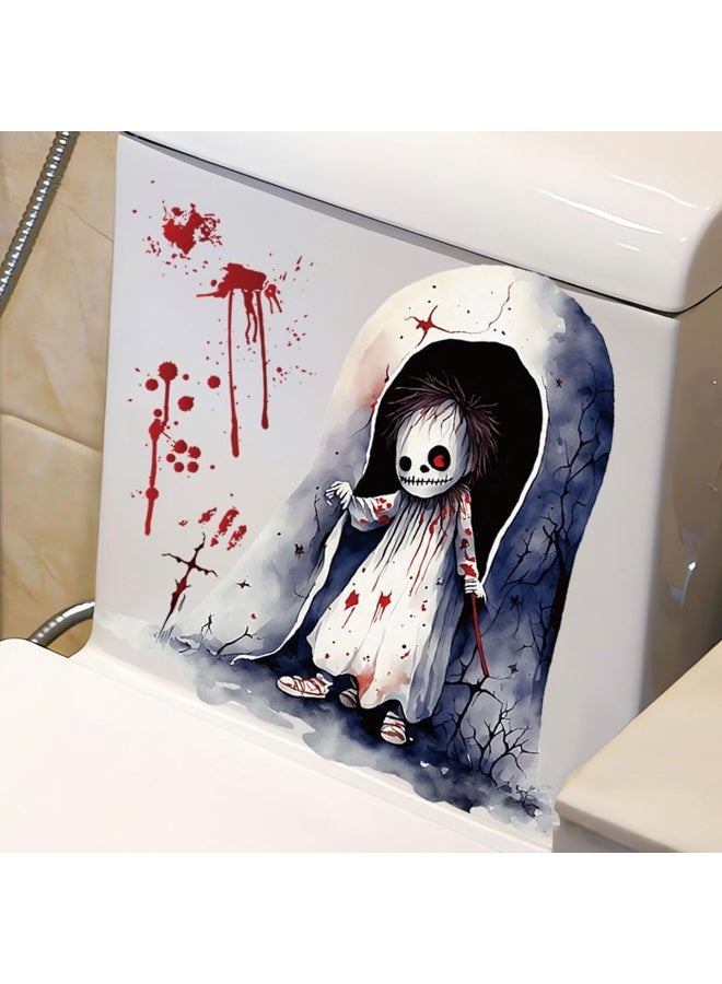 ECVV ECVV Halloween Horror Toilet Sticker PVC Ghost Sticker for Halloween Party Washroom Sticker Halloween Horror Decal Home Decorations Wall Sticker Multicolor - Image 2
