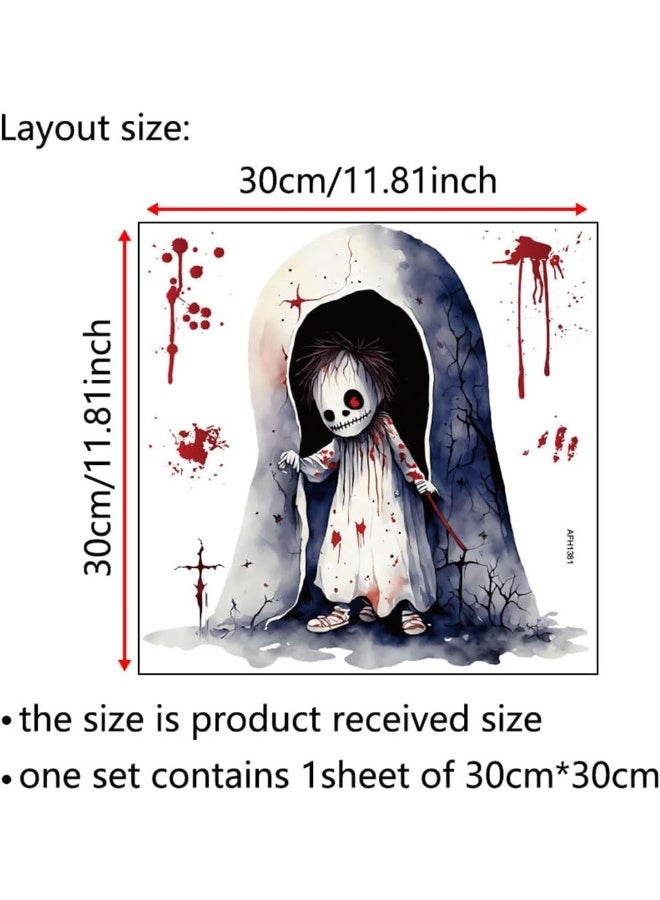 ECVV ECVV Halloween Horror Toilet Sticker PVC Ghost Sticker for Halloween Party Washroom Sticker Halloween Horror Decal Home Decorations Wall Sticker Multicolor - Image 3