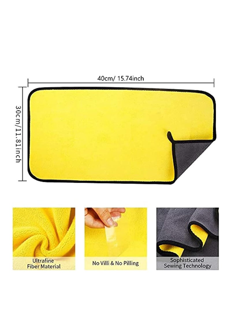 إي سي في في منشفة تجفيف السيارة من الألياف الدقيقة 3 قطع لتنظيف السيارة والتفاصيل، مزدوجة الجوانب، منشفة ألياف دقيقة سميكة جداً، منشفة تفصيل فائقة الامتصاص للسيارة | النوافذ | الشاشة والمطبخ | - Image 2