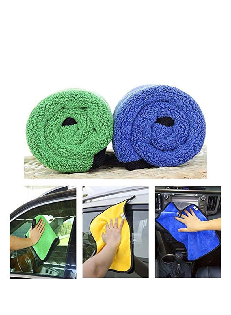 إي سي في في منشفة تجفيف السيارة من الألياف الدقيقة 3 قطع لتنظيف السيارة والتفاصيل، مزدوجة الجوانب، منشفة ألياف دقيقة سميكة جداً، منشفة تفصيل فائقة الامتصاص للسيارة | النوافذ | الشاشة والمطبخ | - Image 3