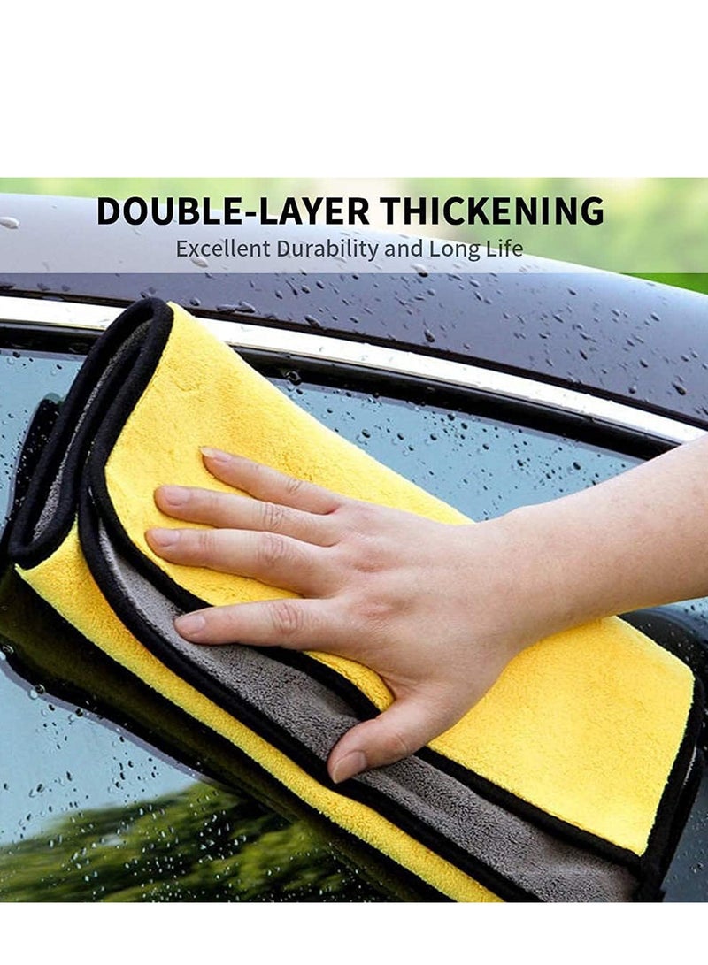إي سي في في منشفة تجفيف السيارة من الألياف الدقيقة 3 قطع لتنظيف السيارة والتفاصيل، مزدوجة الجوانب، منشفة ألياف دقيقة سميكة جداً، منشفة تفصيل فائقة الامتصاص للسيارة | النوافذ | الشاشة والمطبخ | - Image 4