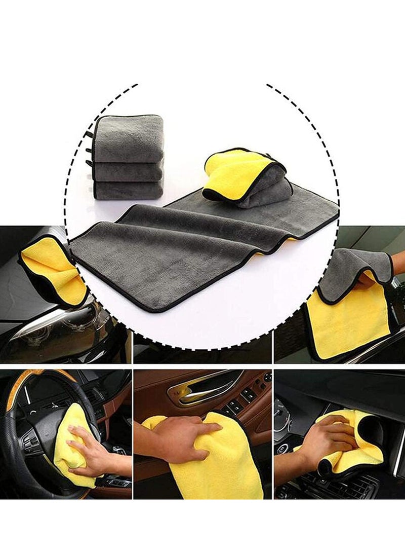 إي سي في في منشفة تجفيف السيارة من الألياف الدقيقة 3 قطع لتنظيف السيارة والتفاصيل، مزدوجة الجوانب، منشفة ألياف دقيقة سميكة جداً، منشفة تفصيل فائقة الامتصاص للسيارة | النوافذ | الشاشة والمطبخ | - Image 5
