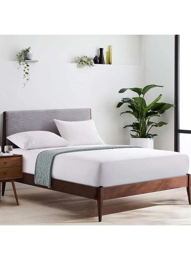 إي سي في في واقي مرتبة بيجامة من الخيزران Eggishorn 100% مقاوم للماء غلاف مرتبة تبريد فائق النعومة وقابل للتنفس للسرير كينج 193 * 203 سم قمة ناعمة، أبيض، مرتبة كينج - Image 1