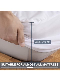 ECVV Eggishorn Bamboo Mattress Protector for Bed 100% Waterproof Cooling Mattress Encasement Ultra Soft and Breathable Cover King 193 * 203cm Smooth Top, White, Mattress King Bamboo White  - Image 5