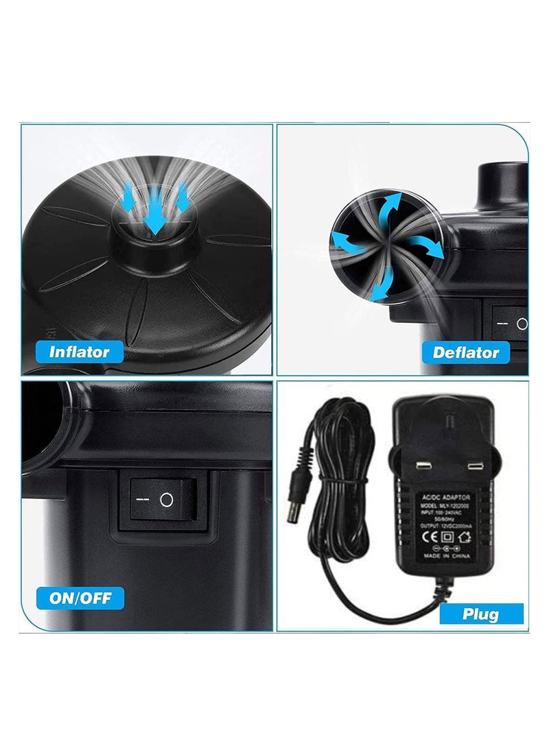 ECVV ECVV Electric Air Pump for Mattress/Inflatables, Portable Quick-Fill Air Pump with 3 Nozzles, Inflator Deflator for Outdoor Camping, Air Bed, Pool Toy - Image 4
