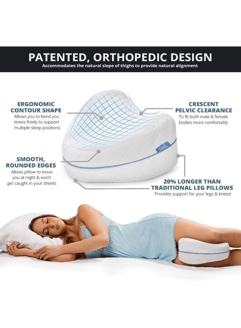 إي سي في في Legacy Leg & Knee Foam Support Pillow - Soothing Pain Relief for Sciatica, Back, Hips, Knees, Joints - As Seen on TV Foam White  - Image 2