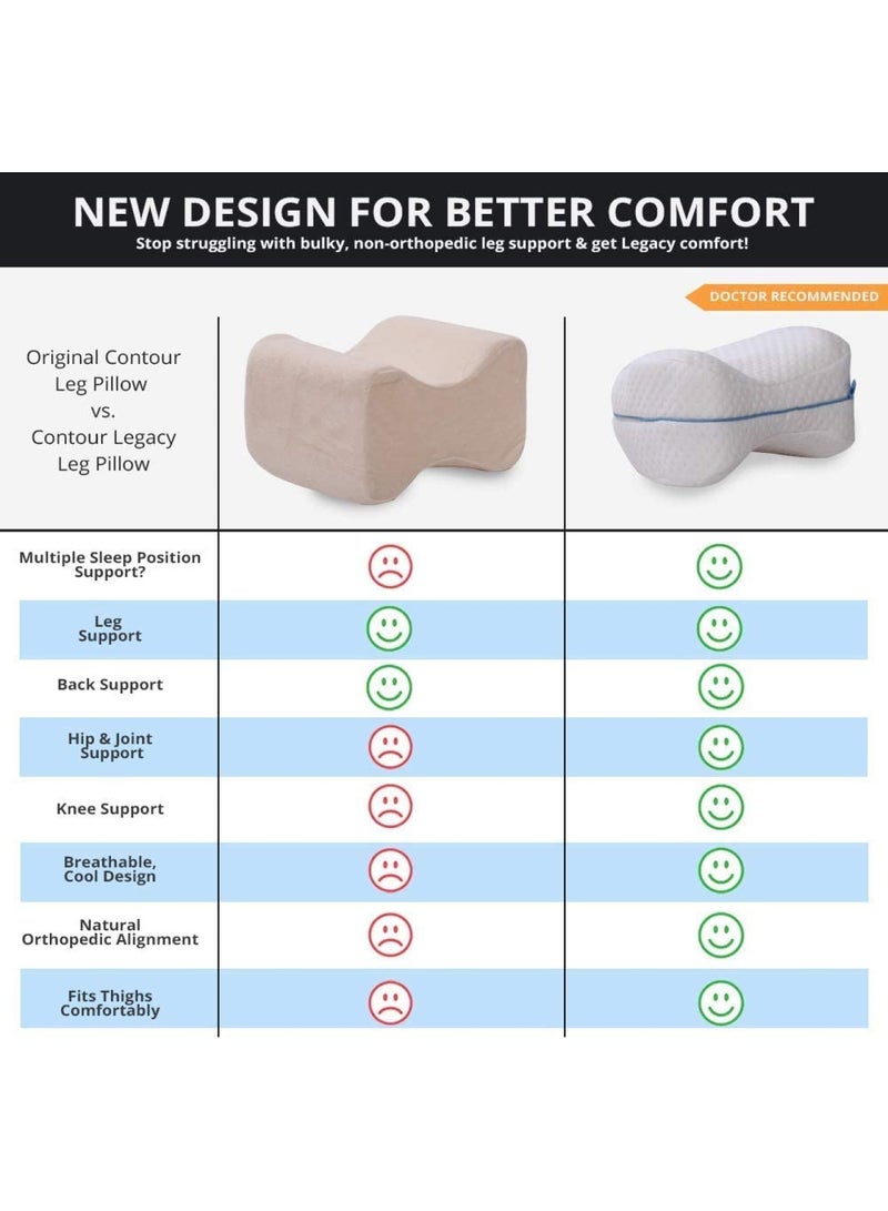 إي سي في في Legacy Leg & Knee Foam Support Pillow - Soothing Pain Relief for Sciatica, Back, Hips, Knees, Joints - As Seen on TV Foam White  - Image 5