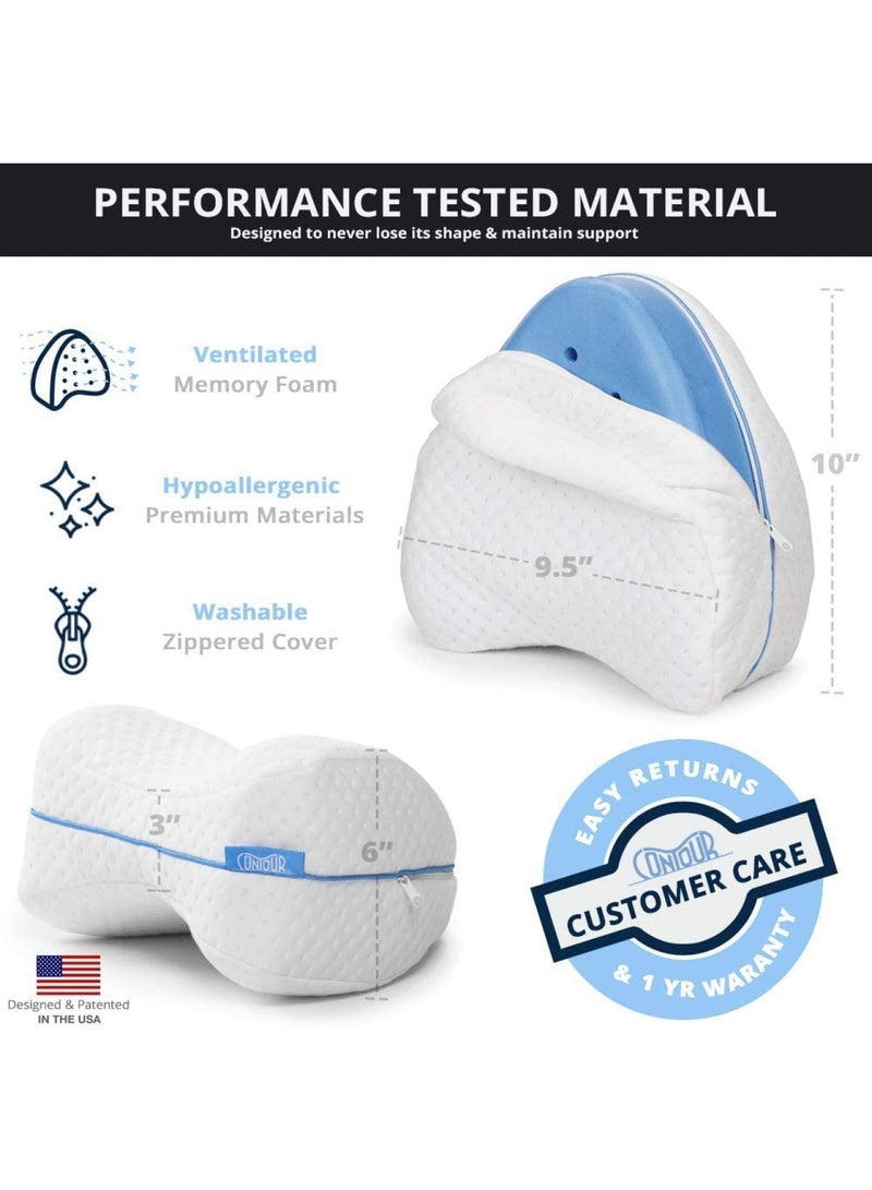 إي سي في في Legacy Leg & Knee Foam Support Pillow - Soothing Pain Relief for Sciatica, Back, Hips, Knees, Joints - As Seen on TV Foam White  - Image 3