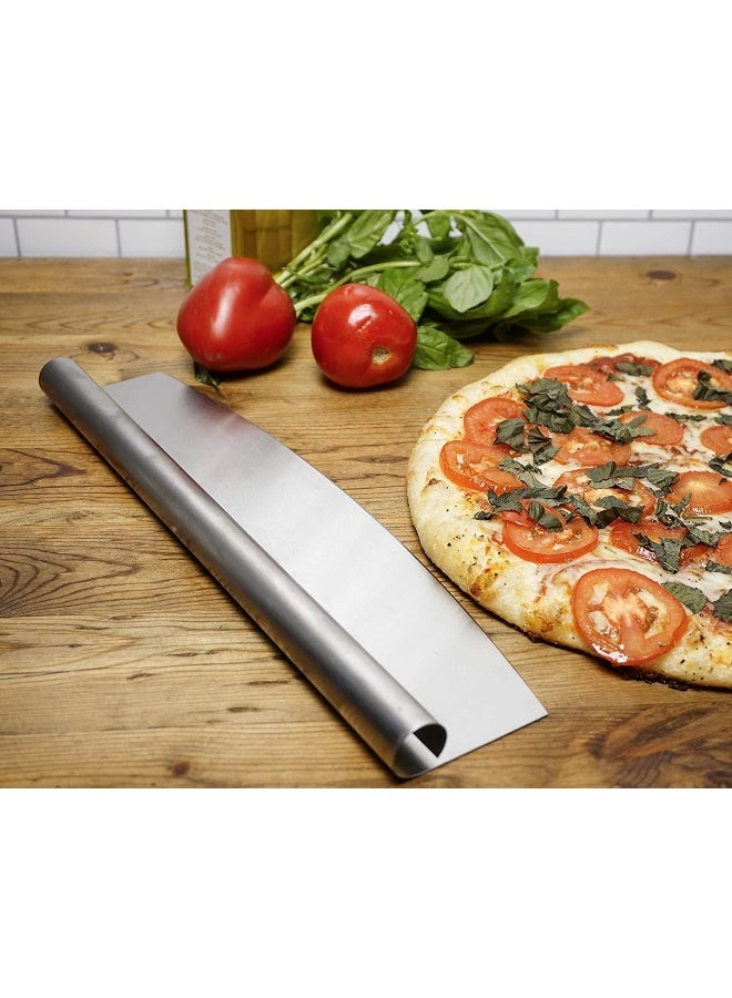 إي سي في في قطاعة بيتزا من الفولاذ المقاوم للصدأ بتصميم راكر، 14 بوصة حادة ومتعددة الاستخدامات - Image 2