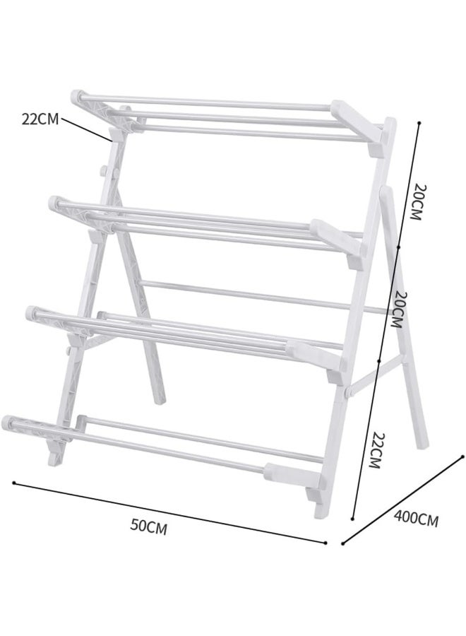 ECVV Collapsible Shoe Rack with Raised Base Design, Moisture-Proof Shoe Organizer for Closet and Entryway, Space-Saving 4 Tier Shoe Shelf for 16 Pairs White - Image 2