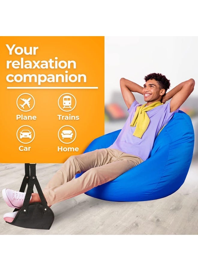 ECVV Portable Airplane Footrest Comfortable Travel Foot Rest Length Adjustable Office Leg Rest Travel Essentials to Relax Your Feet Black - Image 3