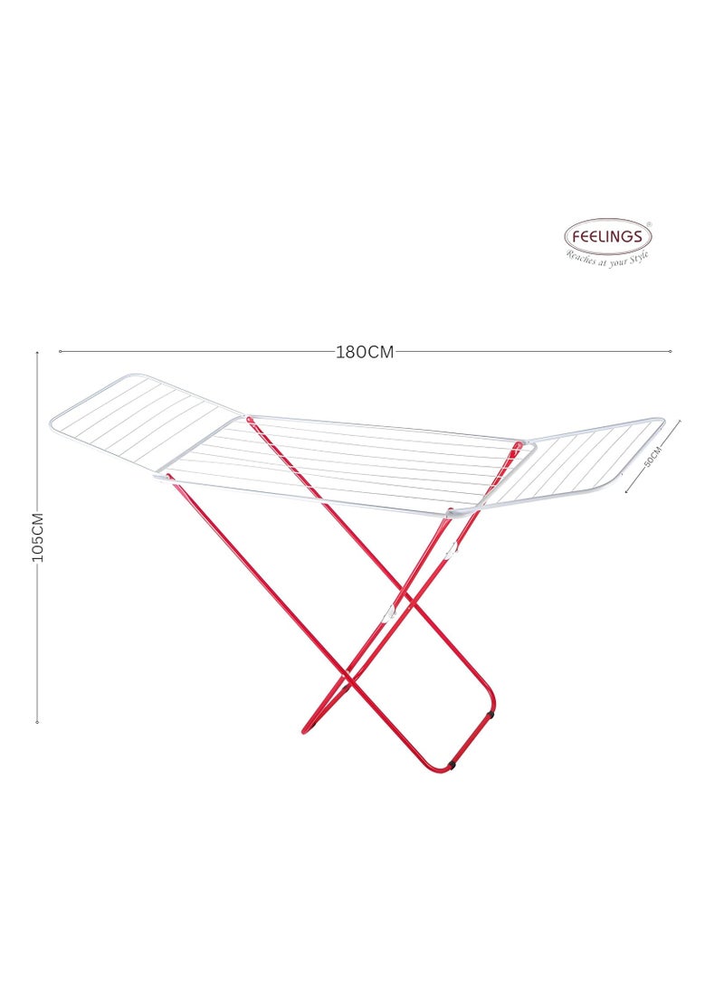 ECVV Cloth Dryer, Iron Wire and Frame, Durable Metal Drying Rack Multifunctional Air Dryer Ideal for Indoor and Outdoor, (Random Color) White/Red  - Image 2