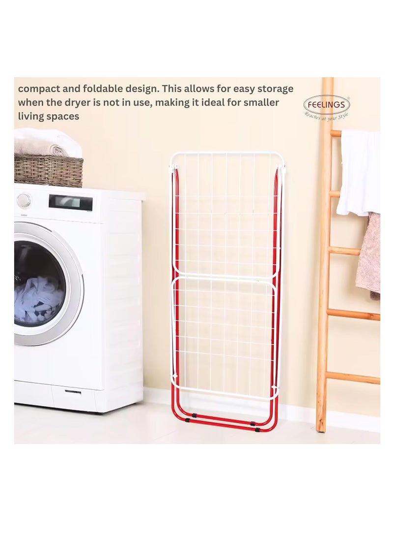 ECVV Cloth Dryer, Iron Wire and Frame, Durable Metal Drying Rack Multifunctional Air Dryer Ideal for Indoor and Outdoor, (Random Color) White/Red  - Image 4