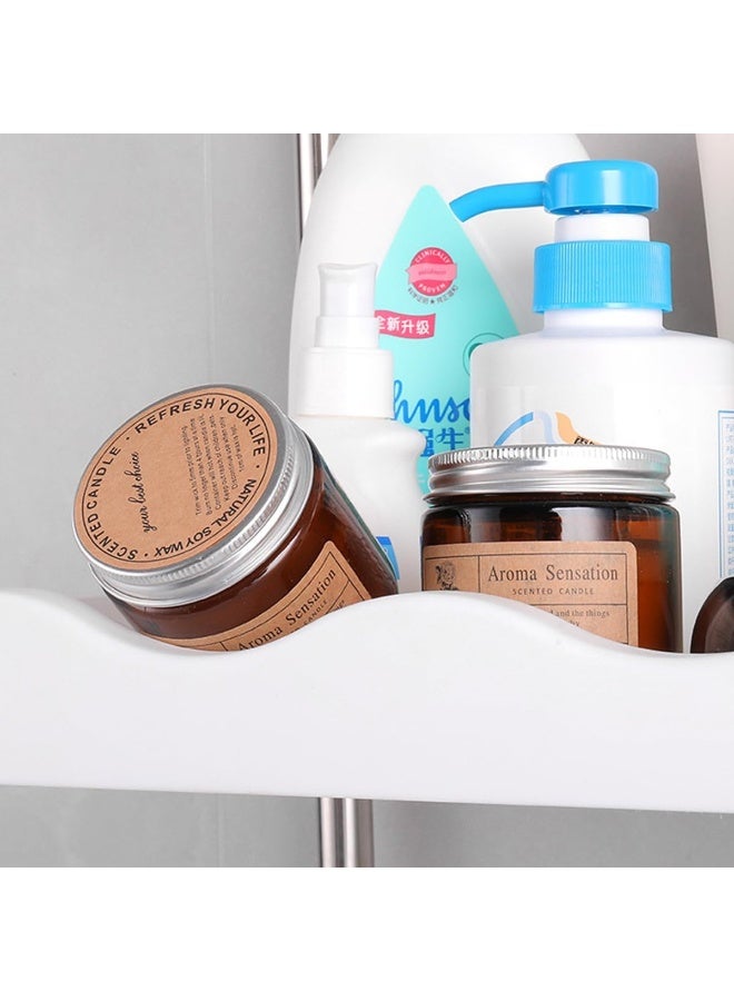 إي سي في في 2 Tier Over The Toilet Storage Rack Rust-Free & Sturdy Metal Toilet Rack No Drill Over Toilet Shelves For Commode storage, Bathroom Space Saver, Toilet Organizer Silver  - Image 5