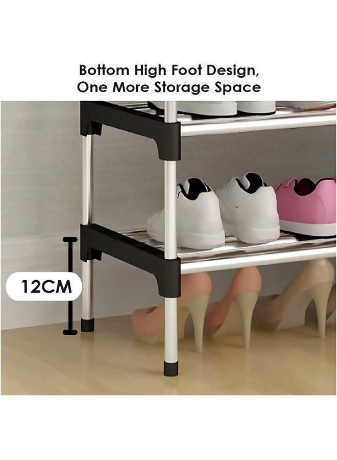 ECVV 5 tier Metal Freestanding Shoe Rack-Portable shoe cabinet-Shoe Storage Organizer for Entryway, Cloakroom and Living Room Black - Image 4