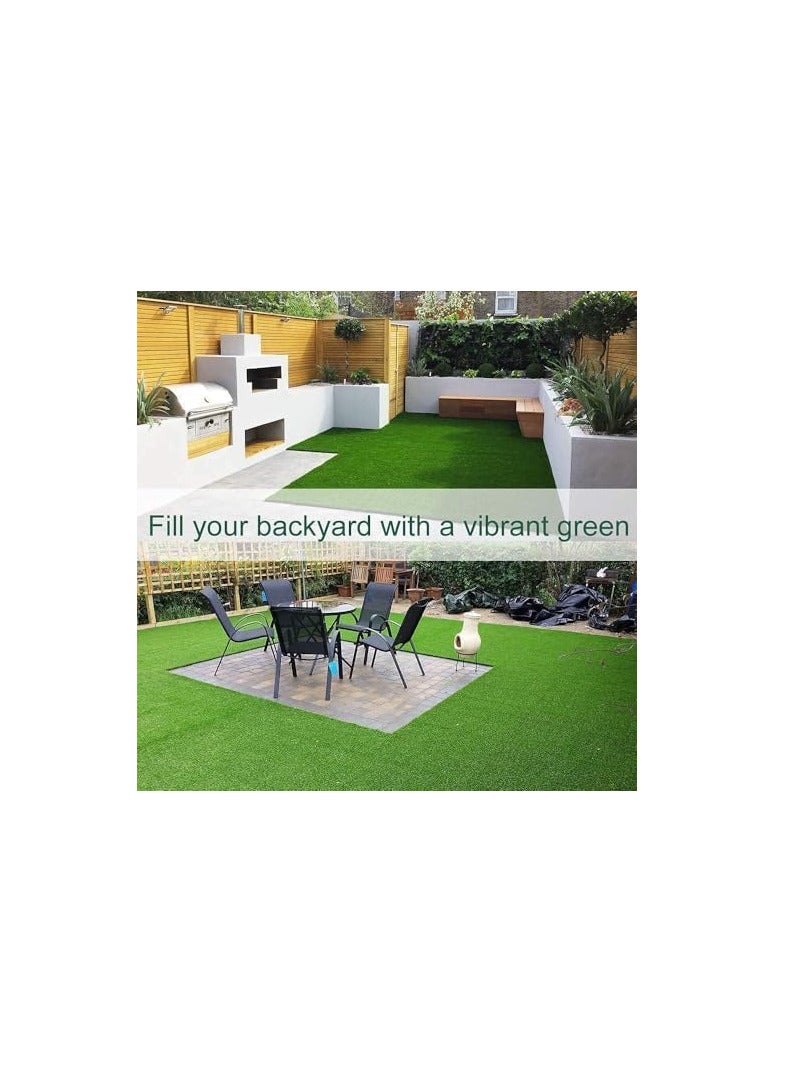 ECVV 26mm Artificial Grass Carpet Green, Artificial Grass Turf For Home Outdoor Front, Garden Decoration, Play Ground, Pool Area, Backyard, Patio, Balcony, |200cm*400cm| - Image 5