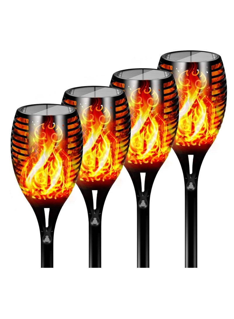 ECVV Solar Torch Lights Waterproof Flickering Flame Torches Dancing Flames Landscape Decoration Lighting Dusk To Dawn Outdoor Security Path Light For Garden Patio Driveway (4 Packs)