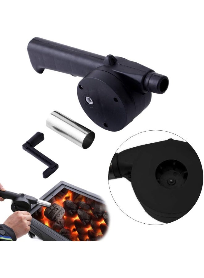 إي سي في في Manual Fan Air Blower, Outdoor Picnic Camping Cooking Hand Crank Powered BBQ Fan Air Blower Fast Fire Starter for Charcoal Grills, Tailgating, Campfires, Fire Pits, Fireplaces, Wood Stoves Black  - Image 3
