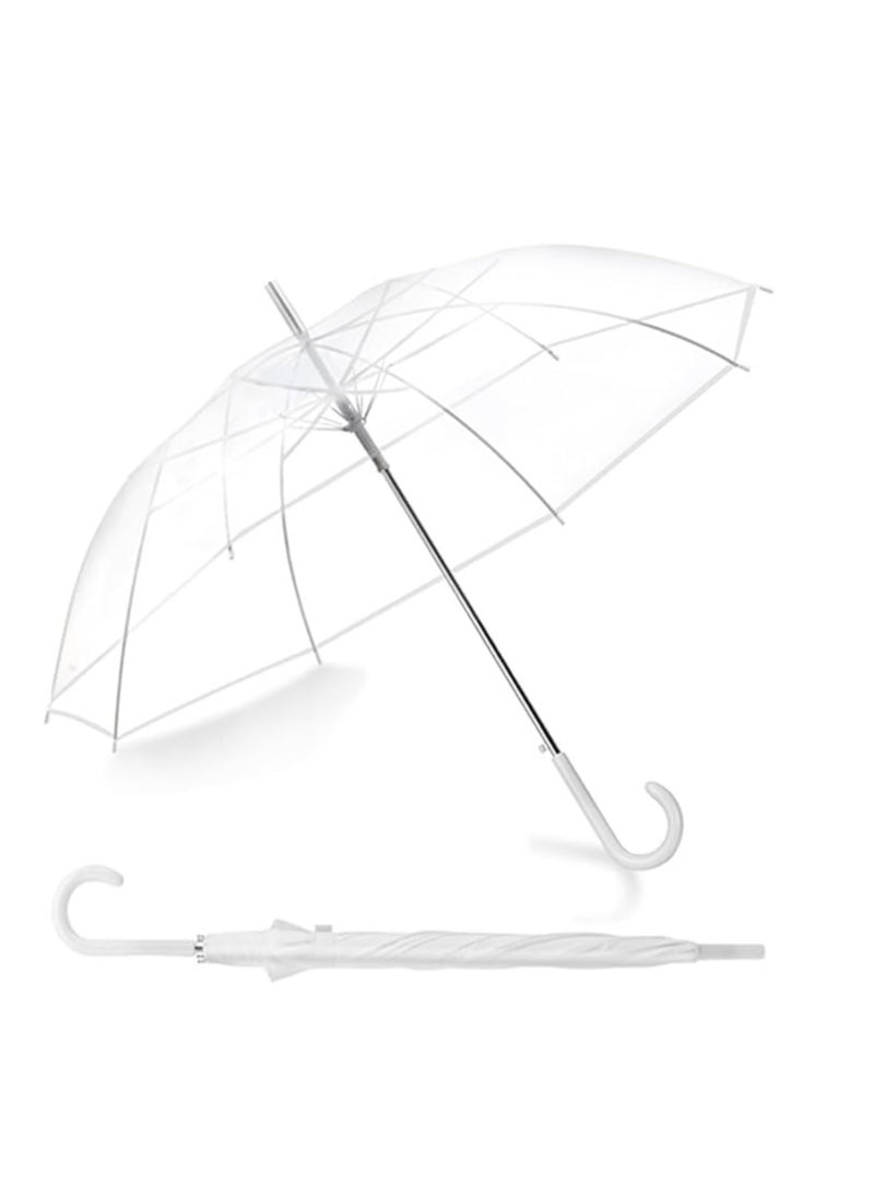 ECVV ECVV Folding Umbrellas Travel Umbrella, Transparent Umbrella Pocket Umbrella, Portable Compact Protection, Small Light Weight Waterproof |White|  - Image 4