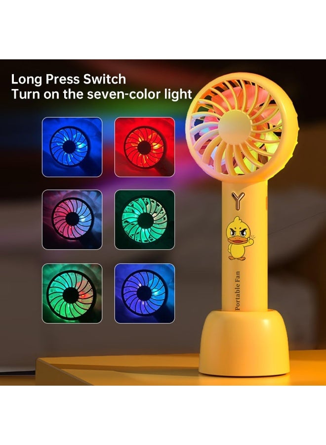 إي سي في في ECVV Portable Handheld Fan Pocket Fan 1200mAh Rechargeable USB Fan 3 Speeds Adjustable Air Circulating Fan for Home Office Indoor Outdoor Yellow  - Image 4