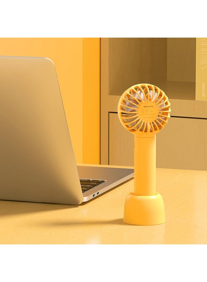 إي سي في في ECVV Portable Handheld Fan Pocket Fan 1200mAh Rechargeable USB Fan 3 Speeds Adjustable Air Circulating Fan for Home Office Indoor Outdoor Yellow  - Image 5