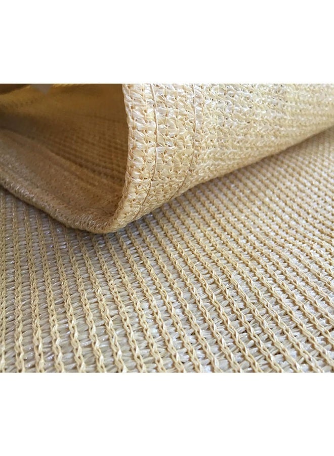 ECVV 3m x 5m Rectangular Curved Sun Shade Sail Canopy, 160GSM Permeable Fabric, 95% UV Block - Ideal for Patio, Garden, Pergola, Backyard, Outdoor Facilities & Activities Beige - Image 5