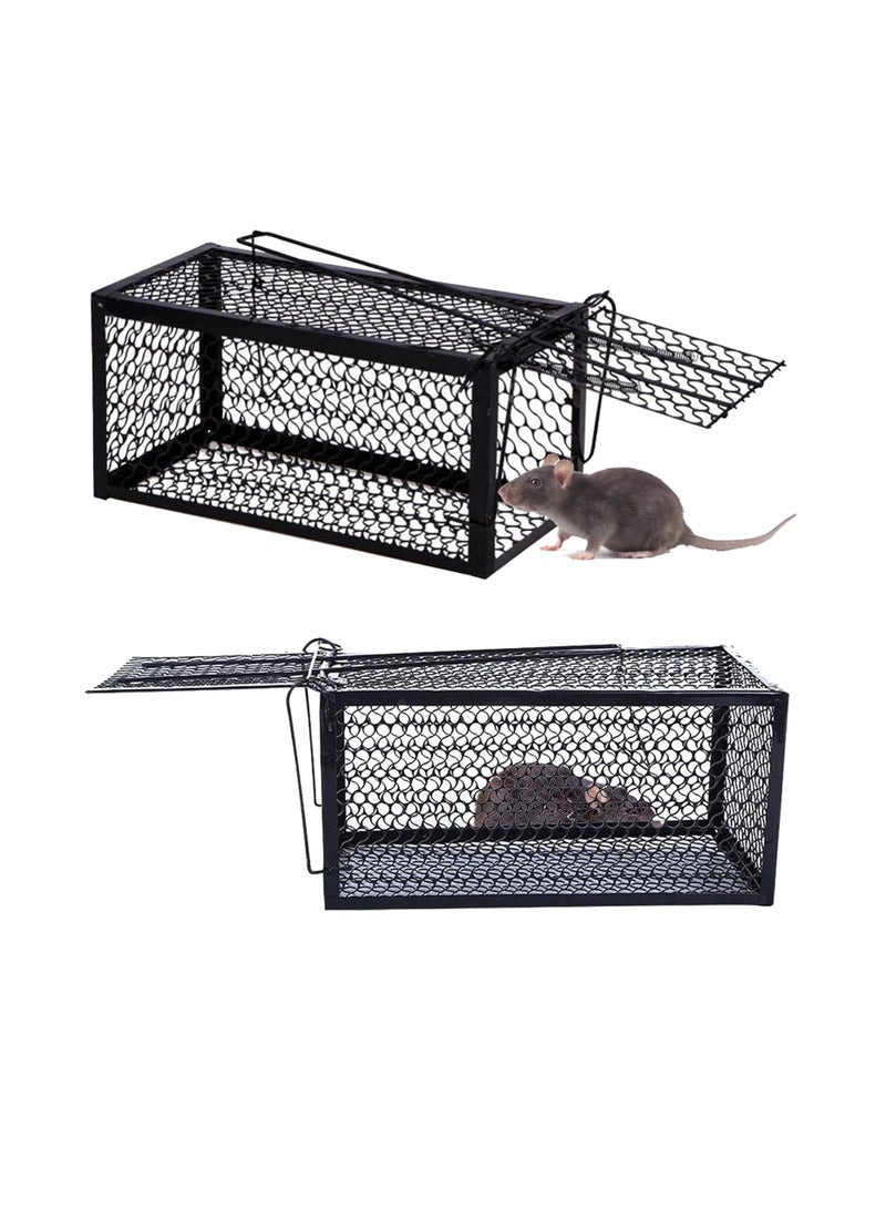 إي سي في في ECVV Humane Rat Trap, Live Mouse Rat Trap Cage, Thicken Steel Mice Traps for Small Rodent Animals, for Indoor and Outdoor..28 * 14 * 14 cm Large  - Image 4