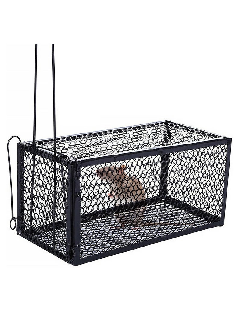 إي سي في في ECVV Humane Rat Trap, Live Mouse Rat Trap Cage, Thicken Steel Mice Traps for Small Rodent Animals, for Indoor and Outdoor..28 * 14 * 14 cm Large  - Image 1