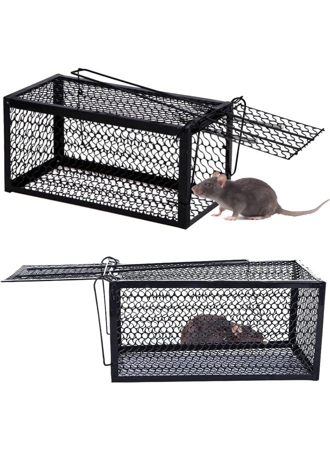 إي سي في في Humane Rat Trap, Live Mouse Rat Trap Cage, Thicken Steel Mice Traps for Small Rodent Animals, for Indoor and Outdoor | 24L x 11W x 11H |. Black  - Image 4