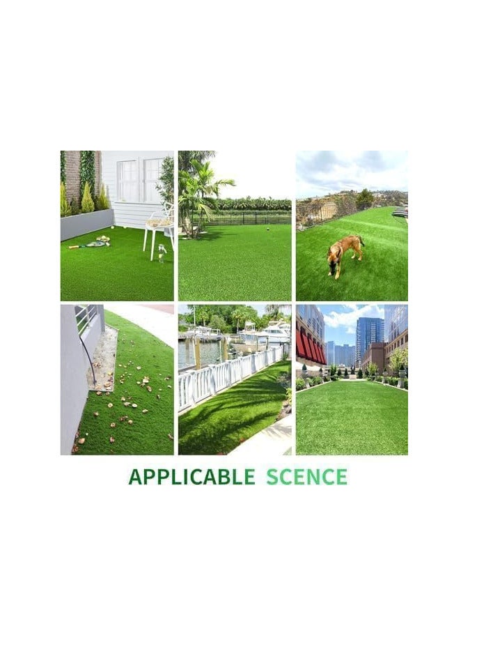 ECVV 26mm Artificial Grass Carpet Green, Artificial Grass Turf For Home Outdoor Front, Garden Decoration, Play Ground, Pool Area, Backyard, Patio, Balcony, |200cm*1500cm| - Image 4