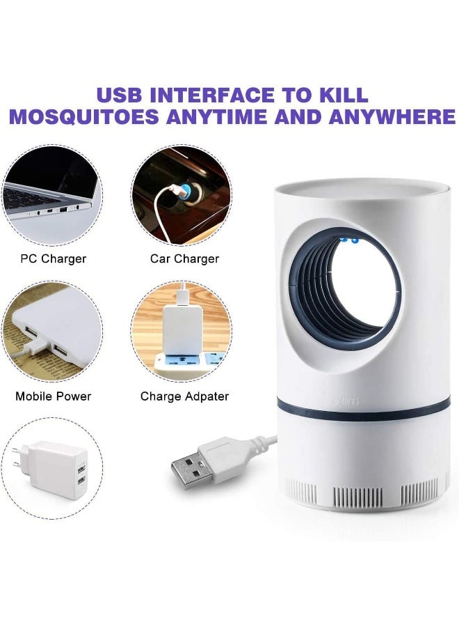 ECVV Bug Zapper, Electric Mosquito & Fly Killer - Insect Attractant Trap Powerful Bug Zapper Light, Hangable Mosquito Lamp for Home, Indoor, Outdoor, Patio White - Image 4
