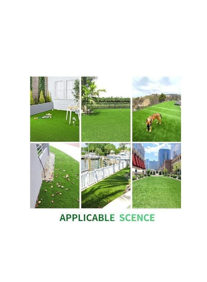 ECVV ECVV 26mm Artificial Grass Carpet Green, Artificial Grass Turf For Home Outdoor Front, Garden Decoration, Play Ground, Pool Area, Backyard, Patio, Balcony, |200cm*800cm| Silver and Black  - Image 4