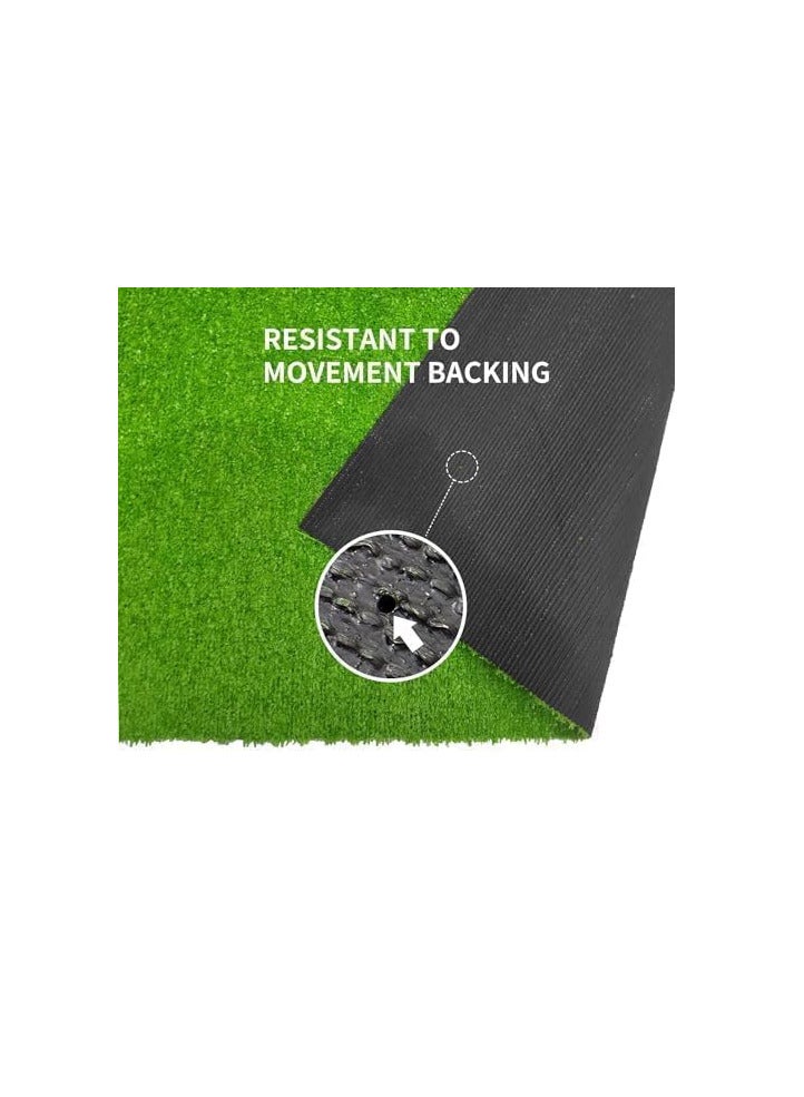 ECVV ECVV 26mm Artificial Grass Carpet Green, Artificial Grass Turf For Home Outdoor Front, Garden Decoration, Play Ground, Pool Area, Backyard, Patio, Balcony, |200cm*800cm| Silver and Black  - Image 3