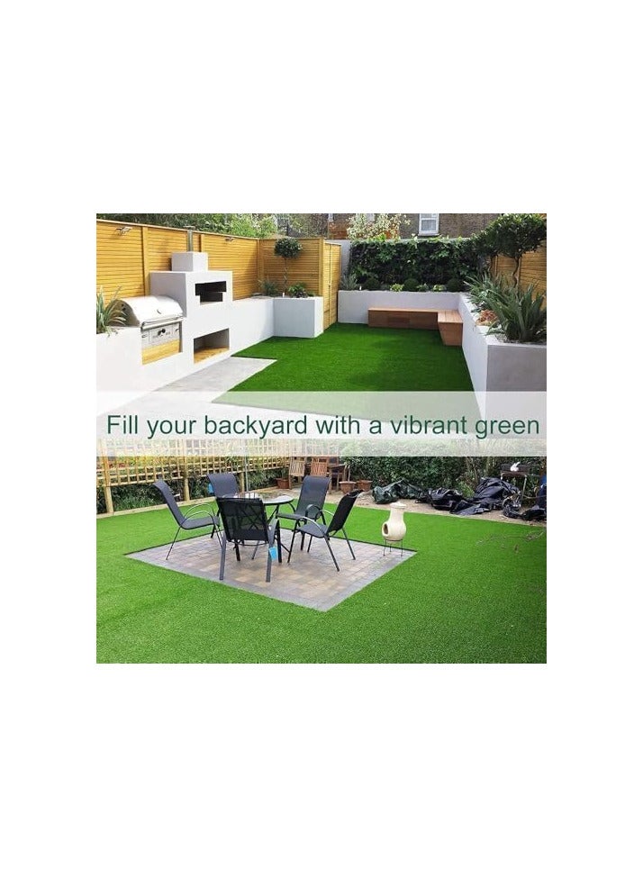ECVV 26mm Artificial Grass Carpet Green, Artificial Grass Turf For Home Outdoor Front, Garden Decoration, Play Ground, Pool Area, Backyard, Patio, Balcony - Image 4