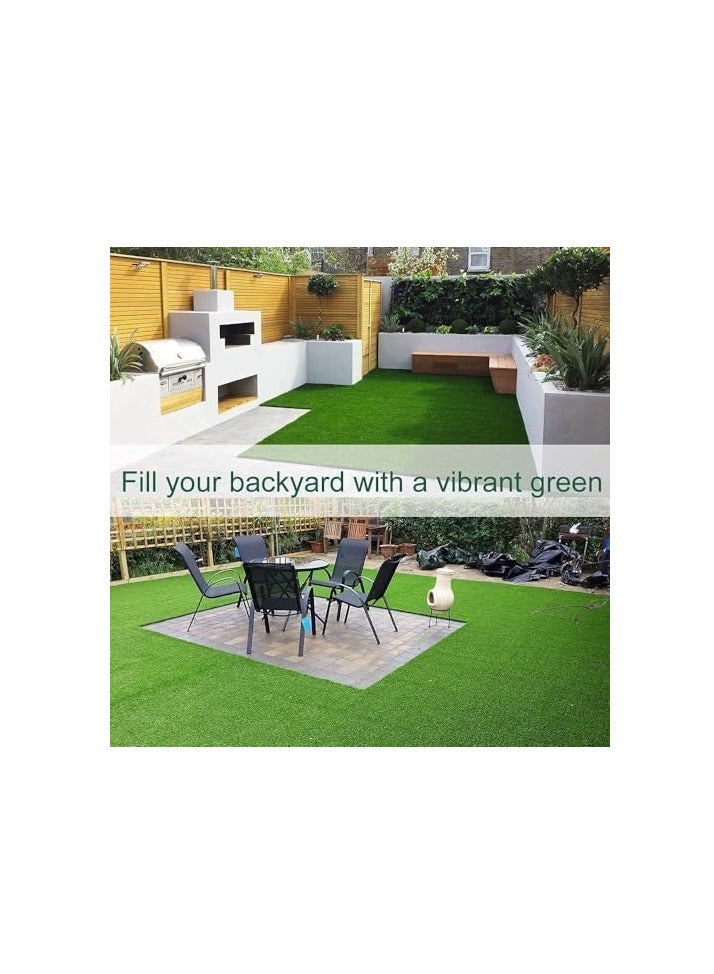 ECVV ECVV 26mm Artificial Grass Carpet Green, Artificial Grass Turf For Home Outdoor Front, Garden Decoration, Play Ground, Pool Area, Backyard, Patio, Balcony, |200cm*500cm|  - Image 5