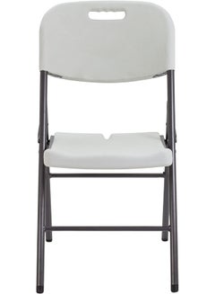 ECVV Folding Plastic Chair Molded Seat & Back Stackable Indoor Outdoor, Steel Frame, Heavy Duty, Used for Party, Garden, Patio, Dining, Wedding, Camping, Events  - Image 2