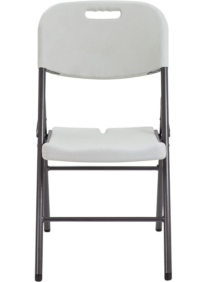 ECVV Folding Plastic Chair Molded Seat & Back Stackable Indoor Outdoor, Steel Frame, Heavy Duty, Used for Party, Garden, Patio, Dining, Wedding, Camping, Events  - Image 2