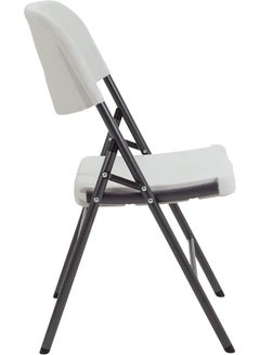 ECVV Folding Plastic Chair Molded Seat & Back Stackable Indoor Outdoor, Steel Frame, Heavy Duty, Used for Party, Garden, Patio, Dining, Wedding, Camping, Events  - Image 3