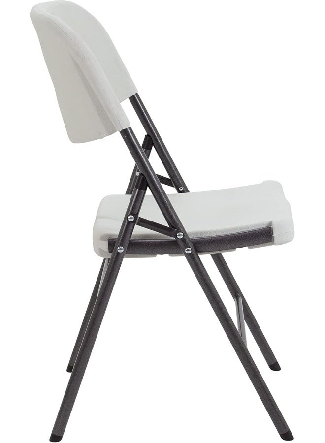 ECVV Folding Plastic Chair Molded Seat & Back Stackable Indoor Outdoor, Steel Frame, Heavy Duty, Used for Party, Garden, Patio, Dining, Wedding, Camping, Events  - Image 3