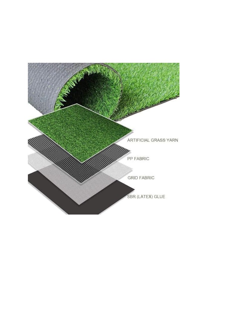 ECVV ECVV 26mm Artificial Grass Carpet Green, Artificial Grass Turf For Home Outdoor Front, Garden Decoration, Play Ground, Pool Area, Backyard, Patio, Balcony, |200cm*200cm|  - Image 4