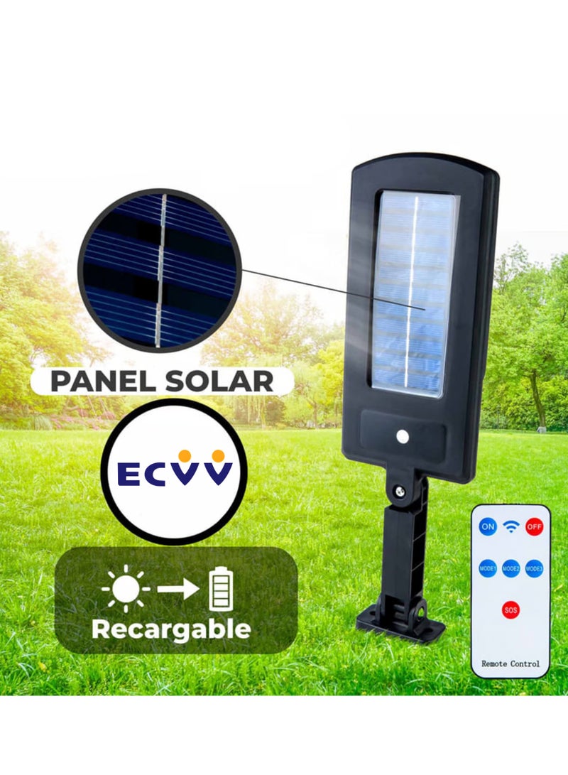 إي سي في في Solar Street Lights Outdoors, Ip65 Motion Sensor Light, 120 LED Remote Control Solar Security Wall Light For Parking Garden, Street, Deck, Yard, Garage, Patio  - Image 3