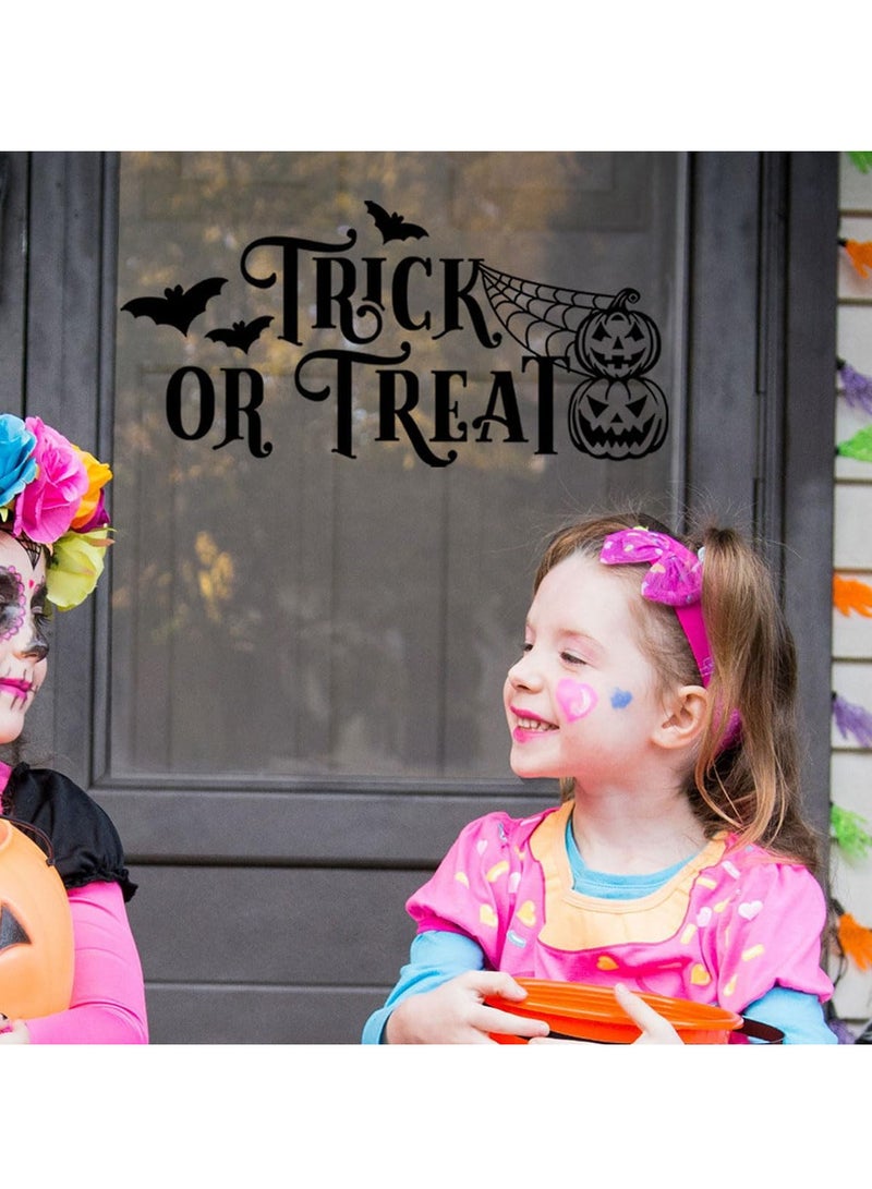 ECVV Halloween Wall Decal, Trick or Treat Wall Stickers Removable DIY Wall Art Decor Scary Pumpkin Bat Black Halloween Stickers for Halloween Party Decorations - Image 4