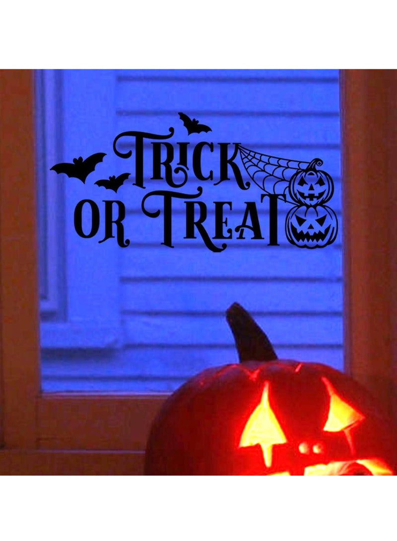 ECVV Halloween Wall Decal, Trick or Treat Wall Stickers Removable DIY Wall Art Decor Scary Pumpkin Bat Black Halloween Stickers for Halloween Party Decorations - Image 3