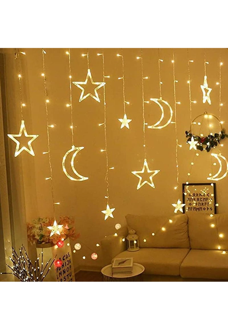 إي سي في في أضواء زينة رمضان، القمر والنجوم وأضواء متسلسلة، 3.5م أضواء رمضان، صفراء - Image 2