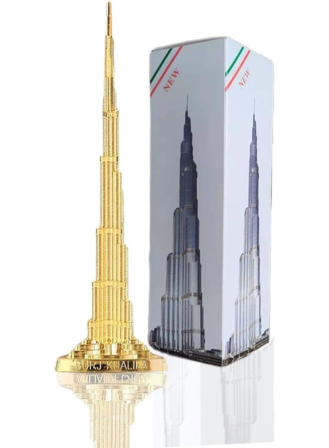إي سي في في Burj Dubai Souvenir Burj Khalifa Architectural Model Decoration Gold Alloy Architectural Model Decoration Gift, 18cm Gold  - Image 1