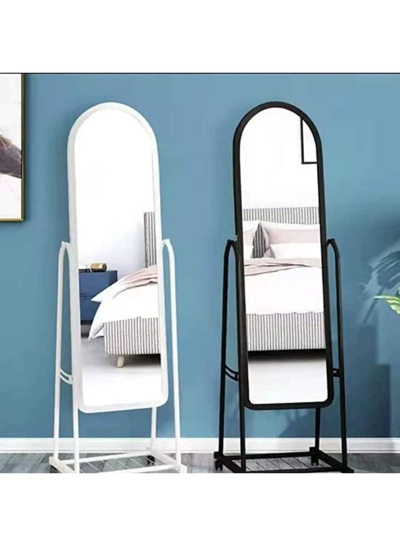 إي سي في في ECVV Metal Framed Decorative Dressing Floor Standing Mirror, Full Body Mirror 32.5x42.5x160cm Black  - Image 2