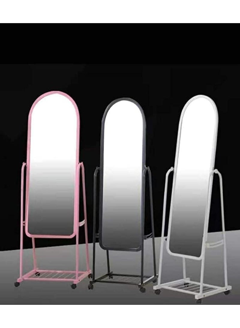 إي سي في في ECVV Metal Framed Decorative Dressing Floor Standing Mirror, Full Body Mirror 32.5x42.5x160cm Black  - Image 4