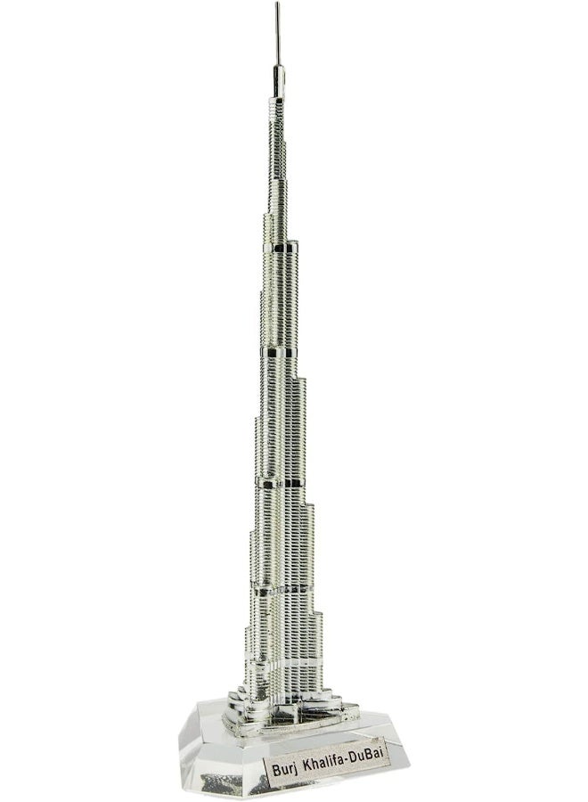 إي سي في في Burj Dubai Souvenir Burj Khalifa Architectural Model Decoration Diamond Architectural Model Decoration Gift, 22cm Silver - Image 1